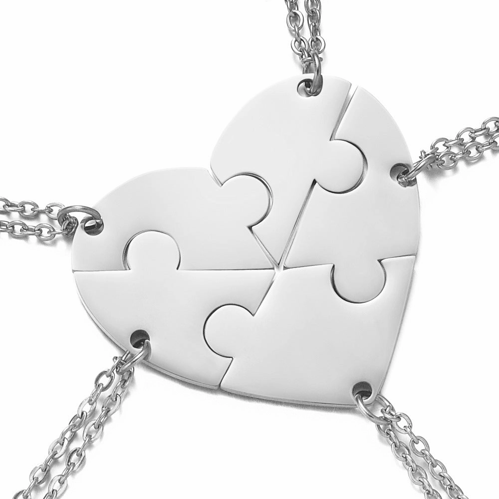 Wholesale Stainless Steel Combination Heart Shape Lettering diy Necklaces