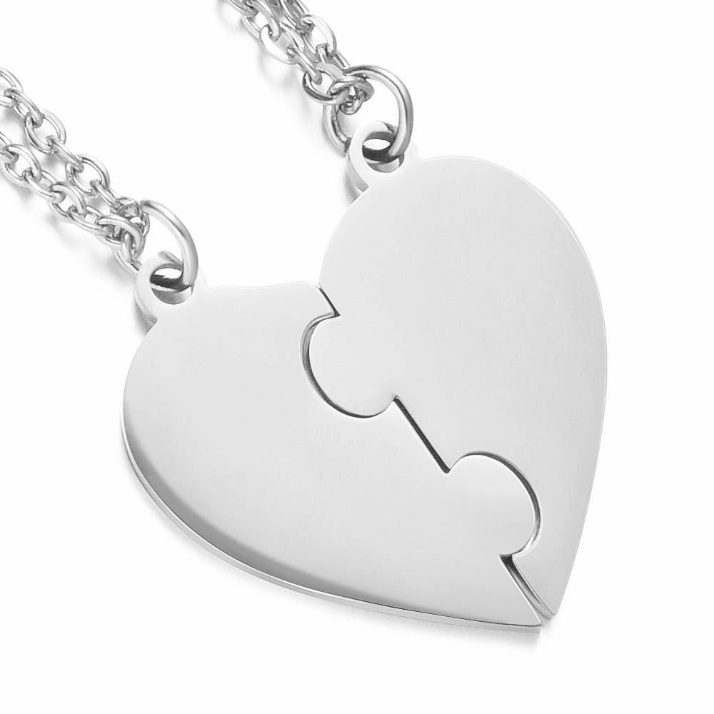 Wholesale Stainless Steel Combination Heart Shape Lettering diy Necklaces