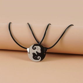 Wholesale Stainless Steel Couple Leash Necklaces Set
