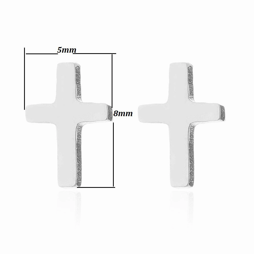 Wholesale Stainless Steel Cross Ear Studs Earrings