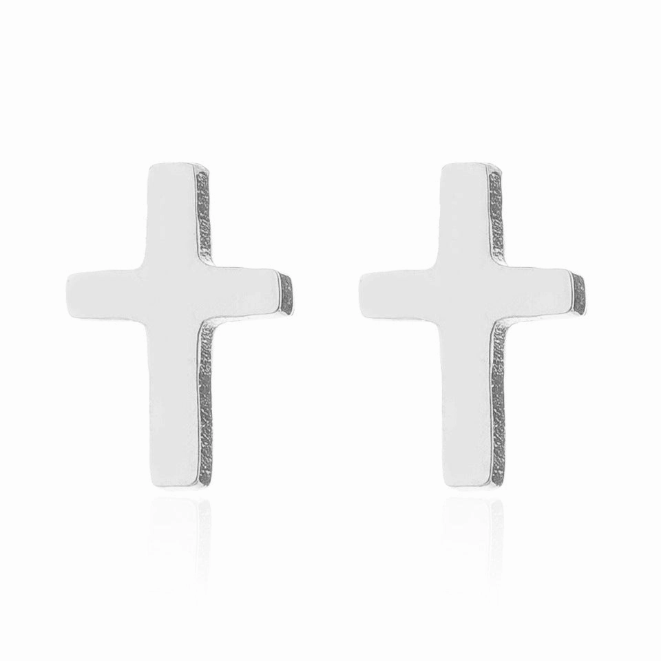 Wholesale Stainless Steel Cross Ear Studs Earrings