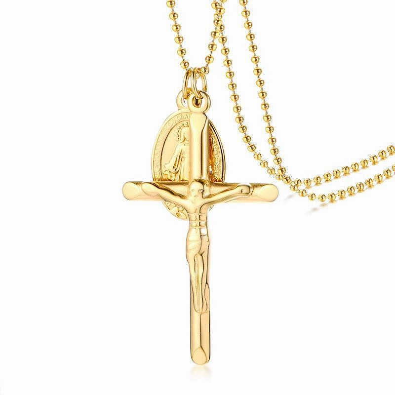 Wholesale Stainless Steel Cross Overlap Necklace