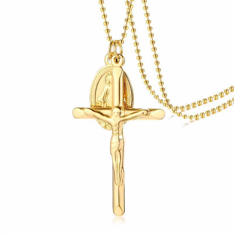 Wholesale Stainless Steel Cross Overlap Necklace