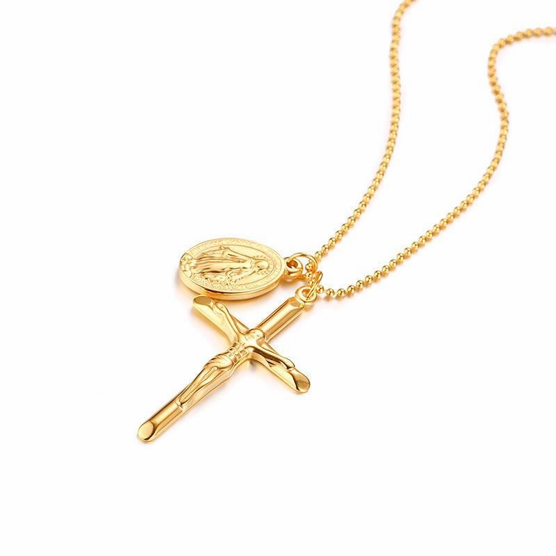 Wholesale Stainless Steel Cross Overlap Necklace