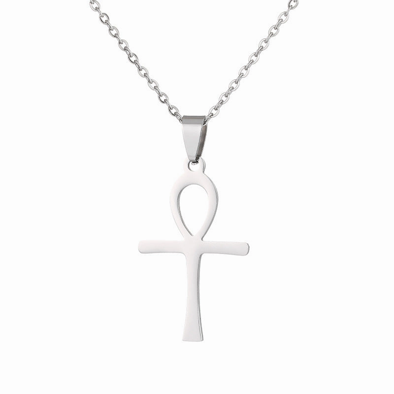 Wholesale Stainless Steel Cross Titanium Steel Necklace Sweater Chain