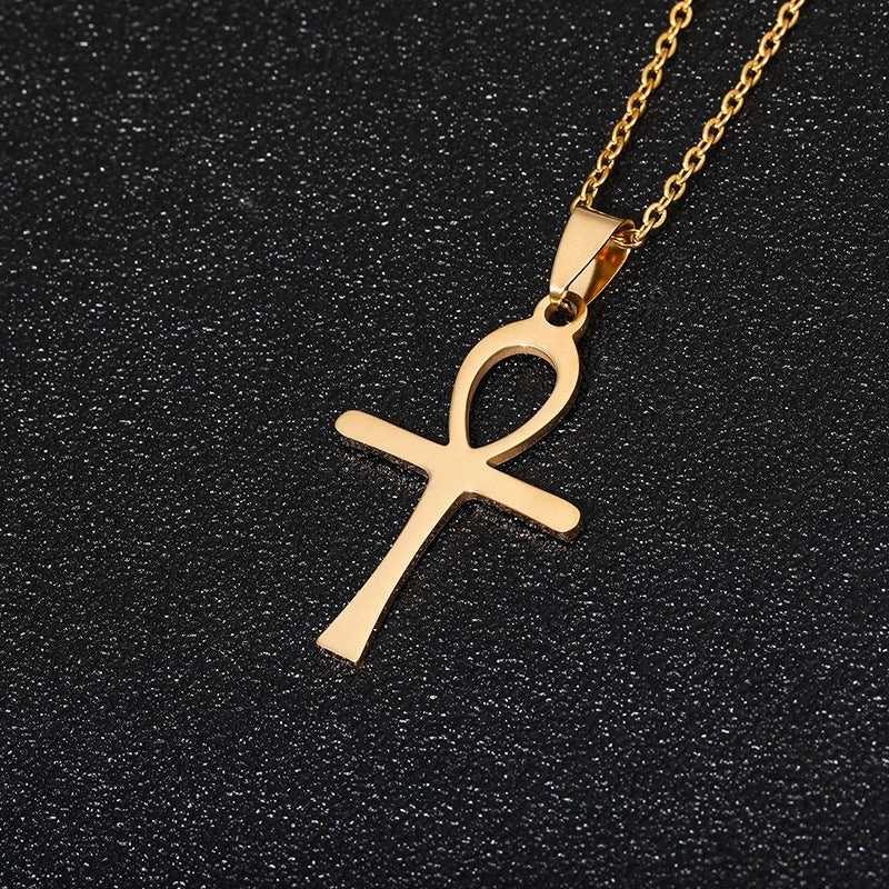 Wholesale Stainless Steel Cross Titanium Steel Necklace Sweater Chain
