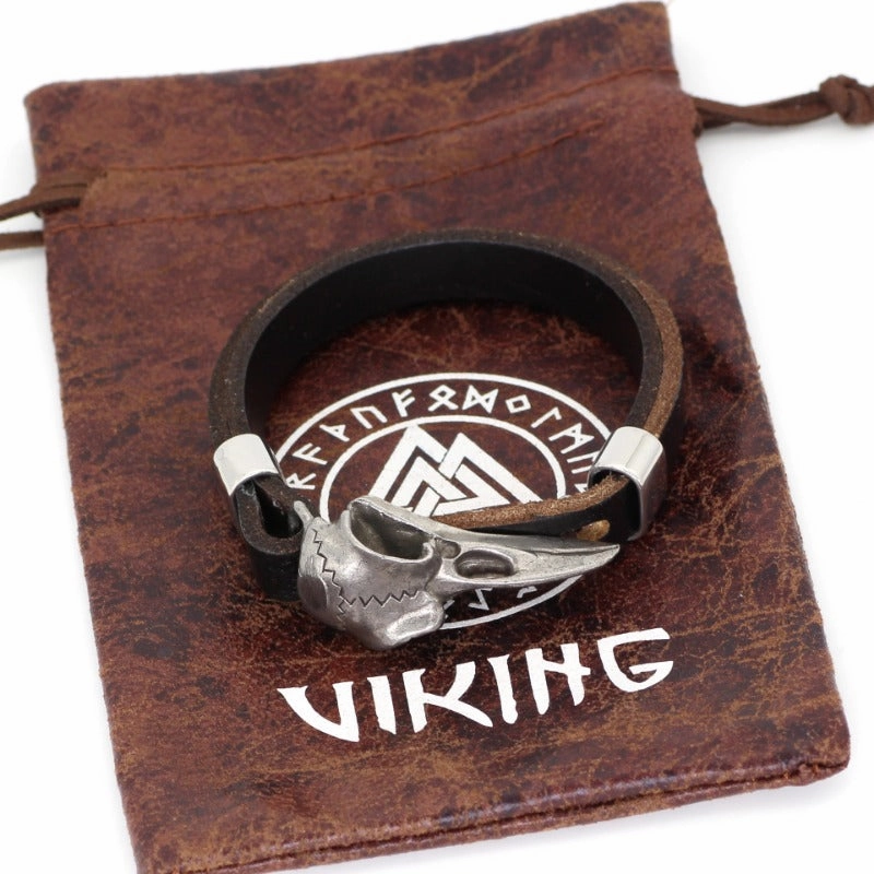 Wholesale Stainless Steel Crow Skull Men's Bracelet