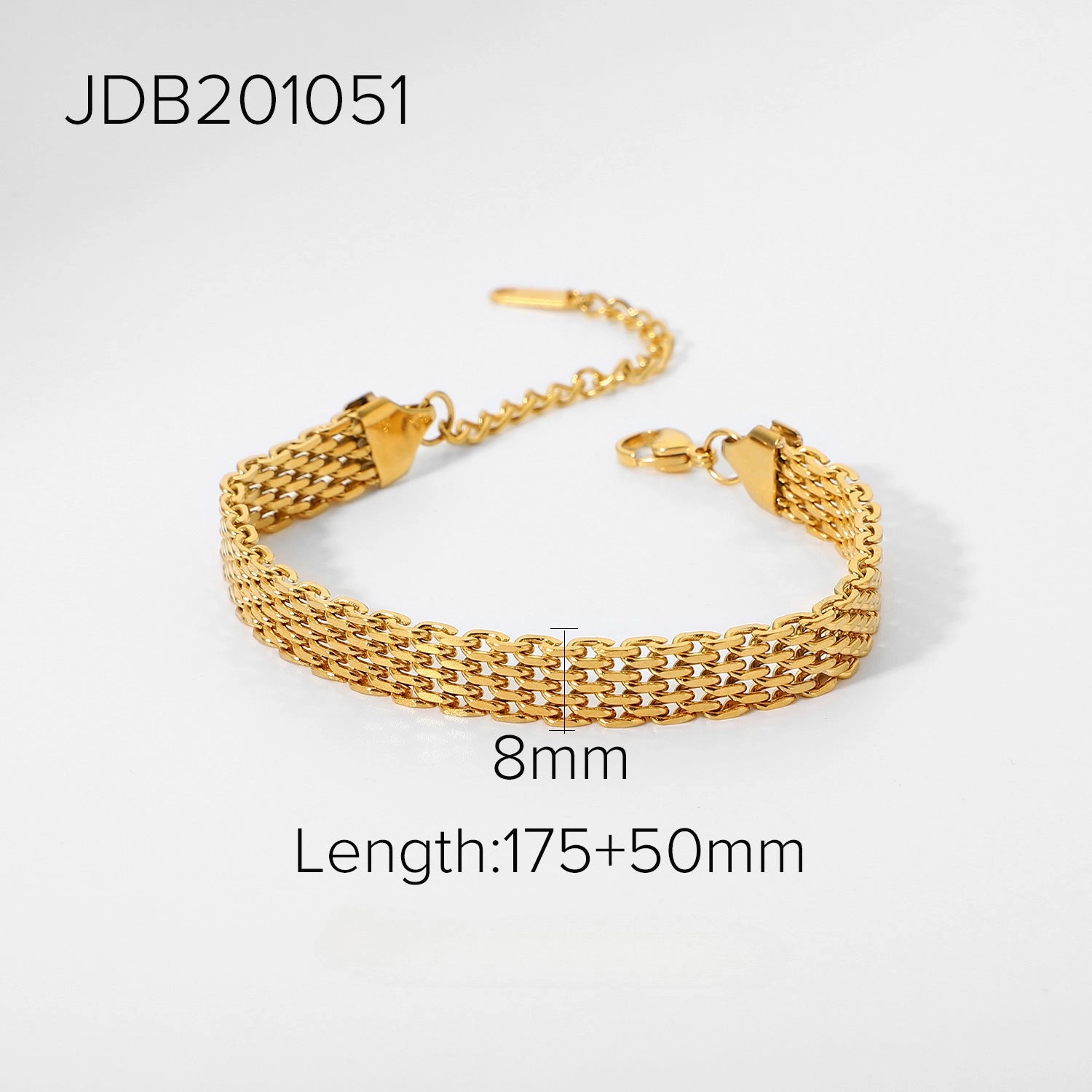 Wholesale Stainless Steel Cuba Mesh Belt Titanium Steel Gold Plated Wide Bracelet