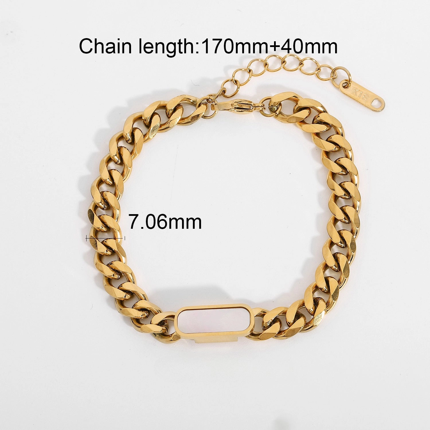 Wholesale Stainless Steel Cuban Chain Titanium Steel Gold Plated 18K Bracelet