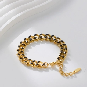 Wholesale Stainless Steel Cuban Oil Drop Color Enamel Bracelet