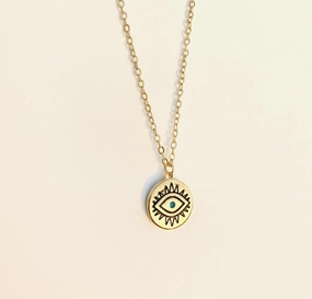 Wholesale Stainless Steel Devil's Eye Trip Trying Necklace