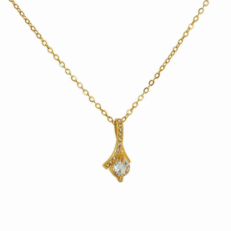 Wholesale Stainless Steel Diamond Inlaid Necklaces