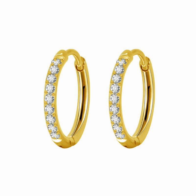 Wholesale Stainless Steel Diamond Silver Couple Earrings