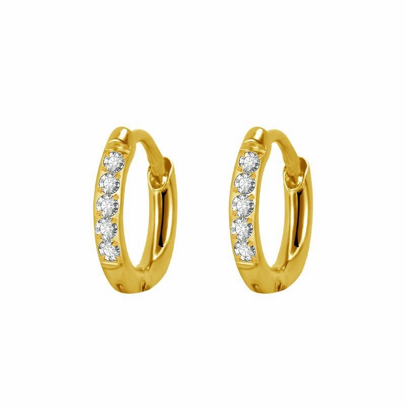 Wholesale Stainless Steel Diamond Silver Couple Earrings