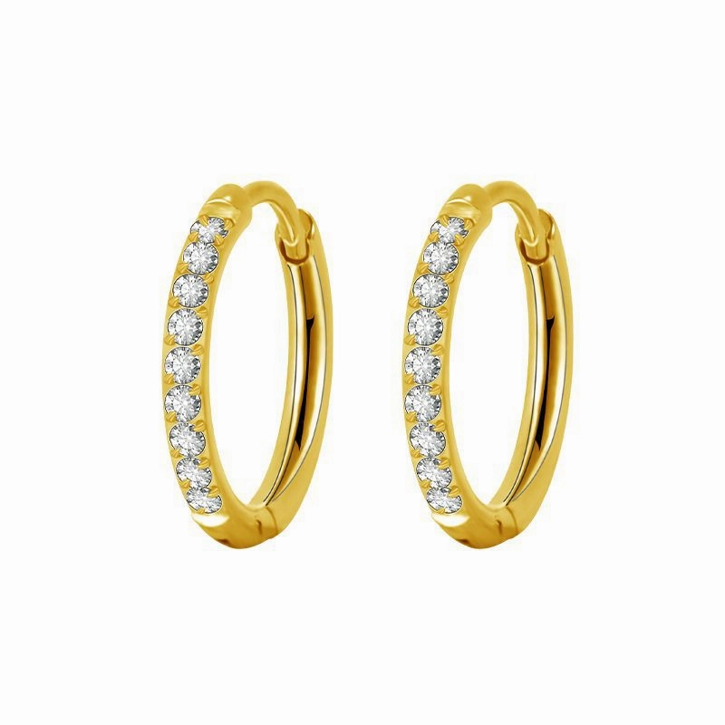 Wholesale Stainless Steel Diamond Silver Couple Earrings