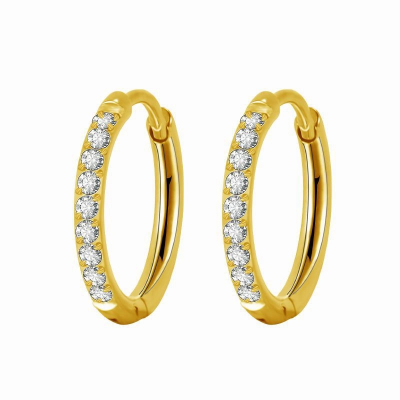 Wholesale Stainless Steel Diamond Silver Couple Earrings