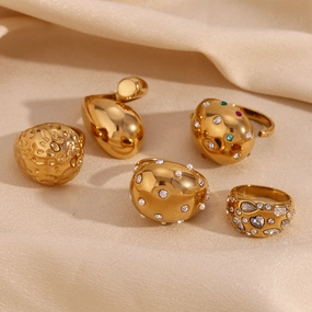 Wholesale Stainless Steel Droplet Shaped Open Ring