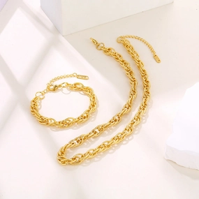 Wholesale Stainless Steel Earrings Bracelet Necklace Set