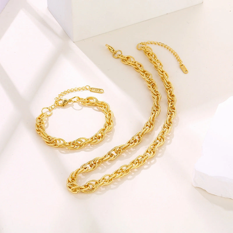Wholesale Stainless Steel Earrings Bracelet Necklace Set