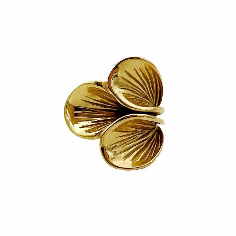 Wholesale Stainless Steel Electroplated Trumpet Flower Rings