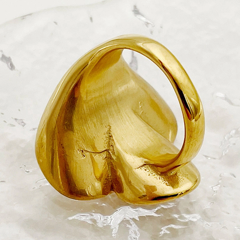 Wholesale Stainless Steel Electroplated Trumpet Flower Rings