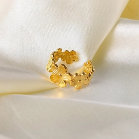 Wholesale Stainless Steel Flower Open Ring
