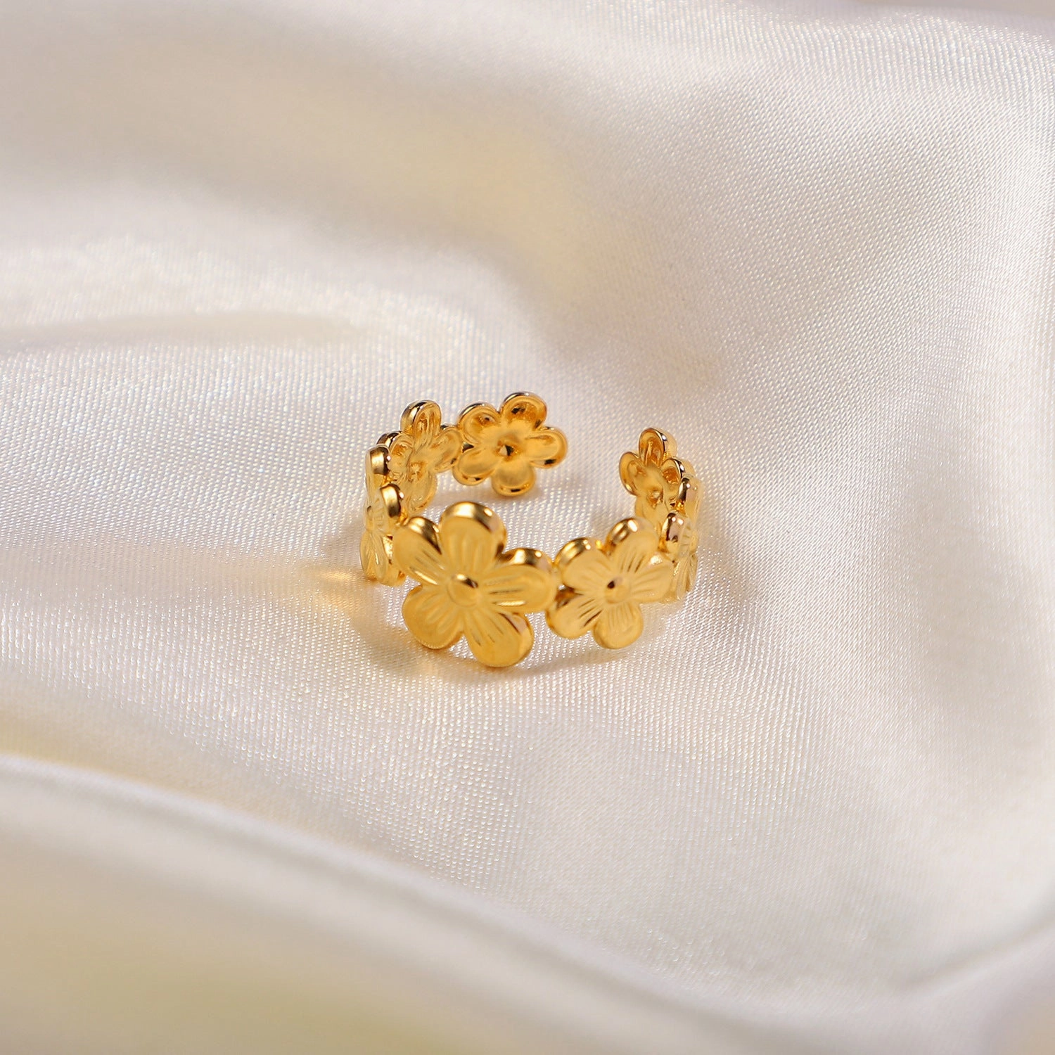 Wholesale Stainless Steel Flower Open Ring