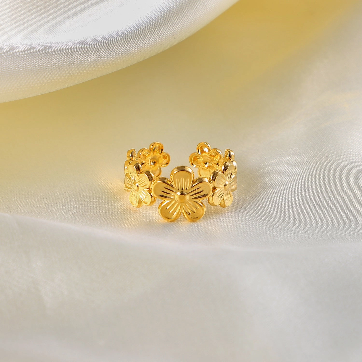 Wholesale Stainless Steel Flower Open Ring