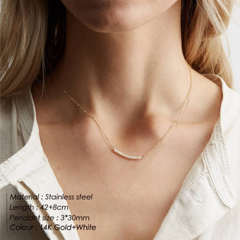 Wholesale Stainless Steel Freshwater Imitation Pearl Necklaces