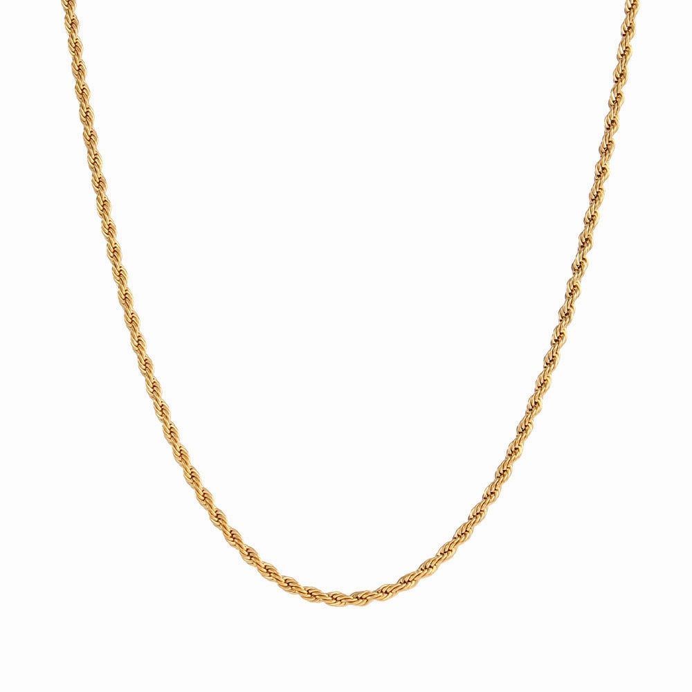 Wholesale Stainless Steel Fried Dough Twists Chain Necklace