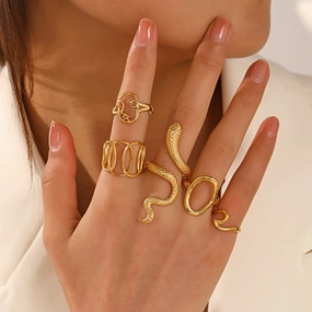 Wholesale Stainless Steel Geometric Oval Ring