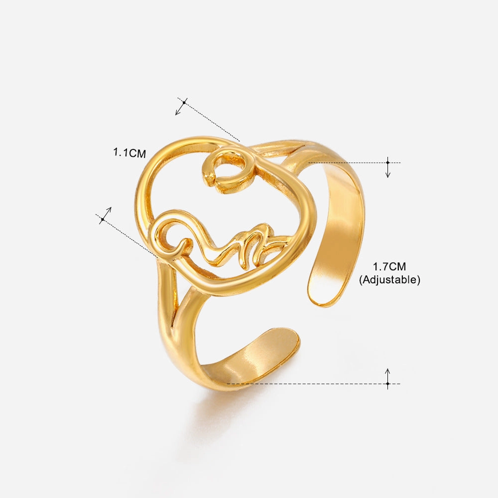 Wholesale Stainless Steel Geometric Oval Ring