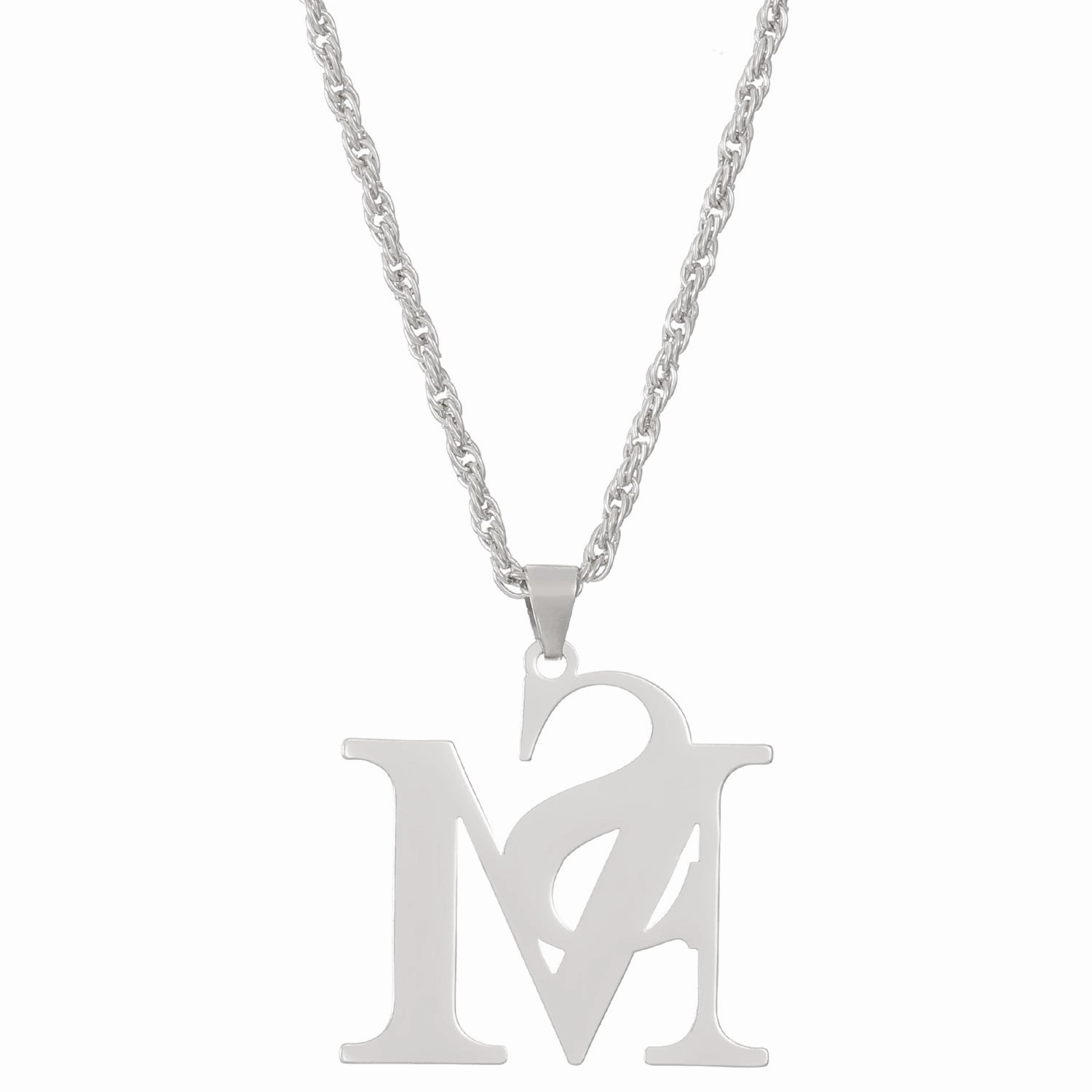 Wholesale Stainless Steel Glossy SM Letter Necklace Clavicle Chain