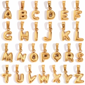 Wholesale Stainless Steel Gold Mini Bubble Letter Pendant