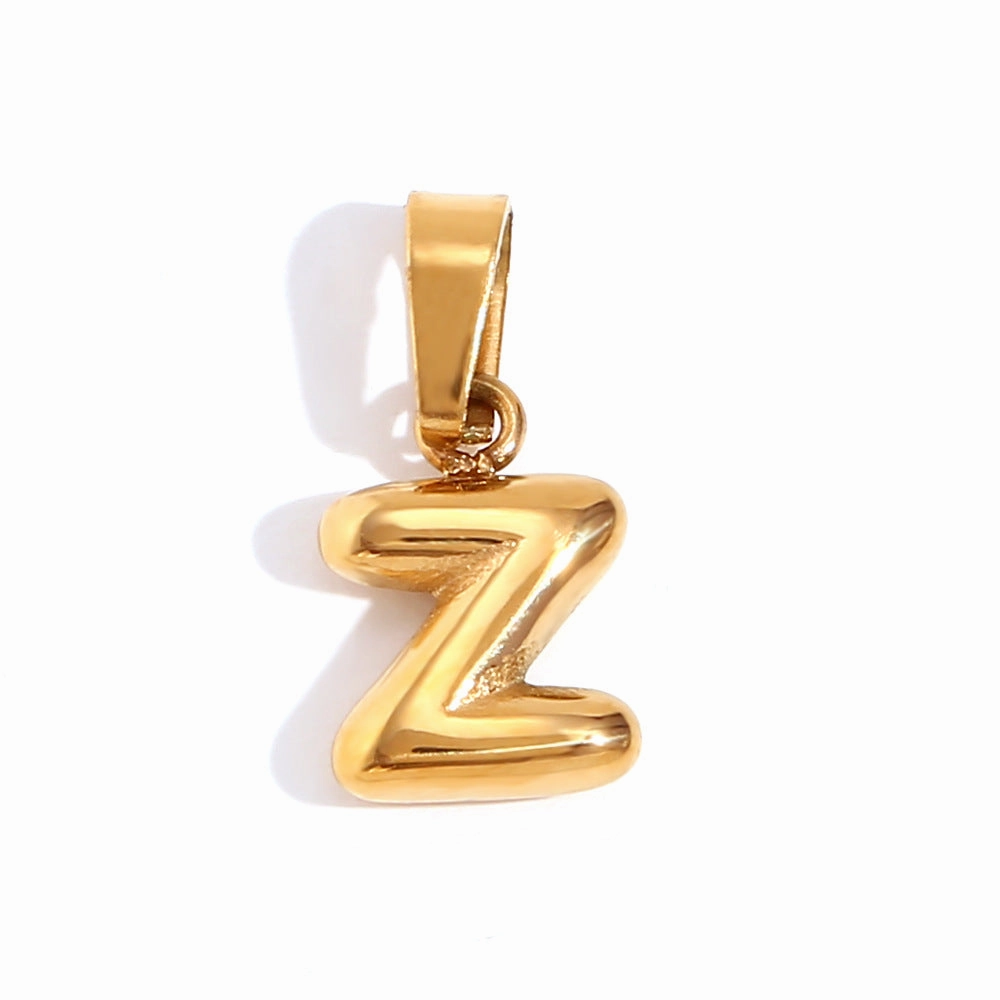 Wholesale Stainless Steel Gold Mini Bubble Letter Pendant