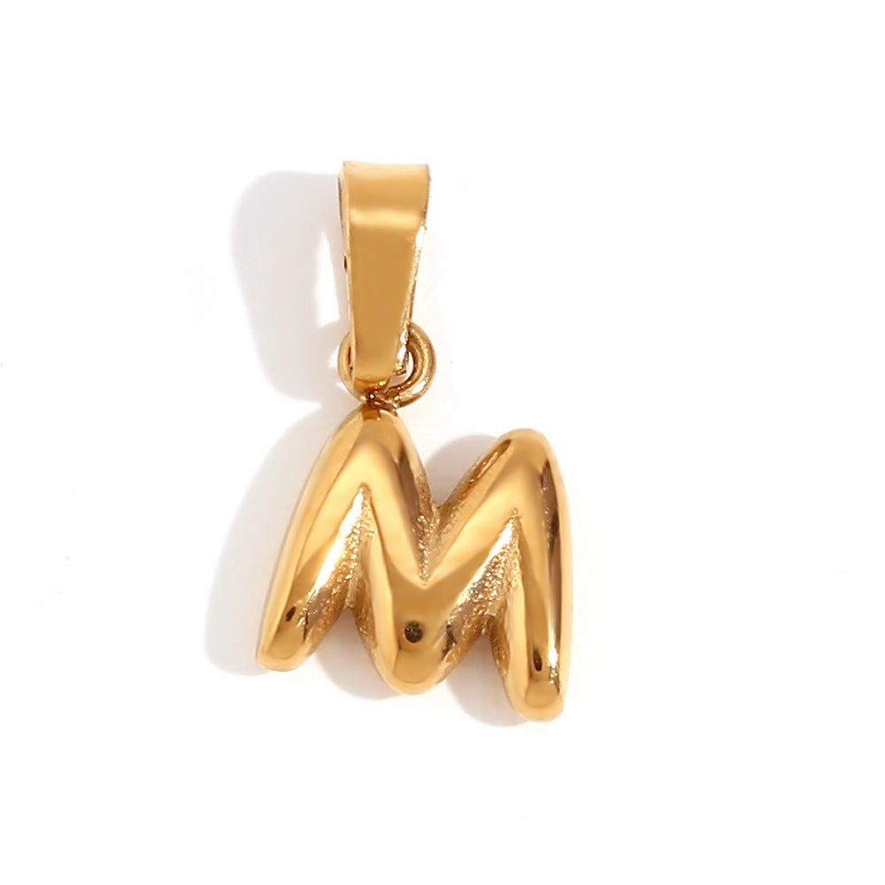 Wholesale Stainless Steel Gold Mini Bubble Letter Pendant