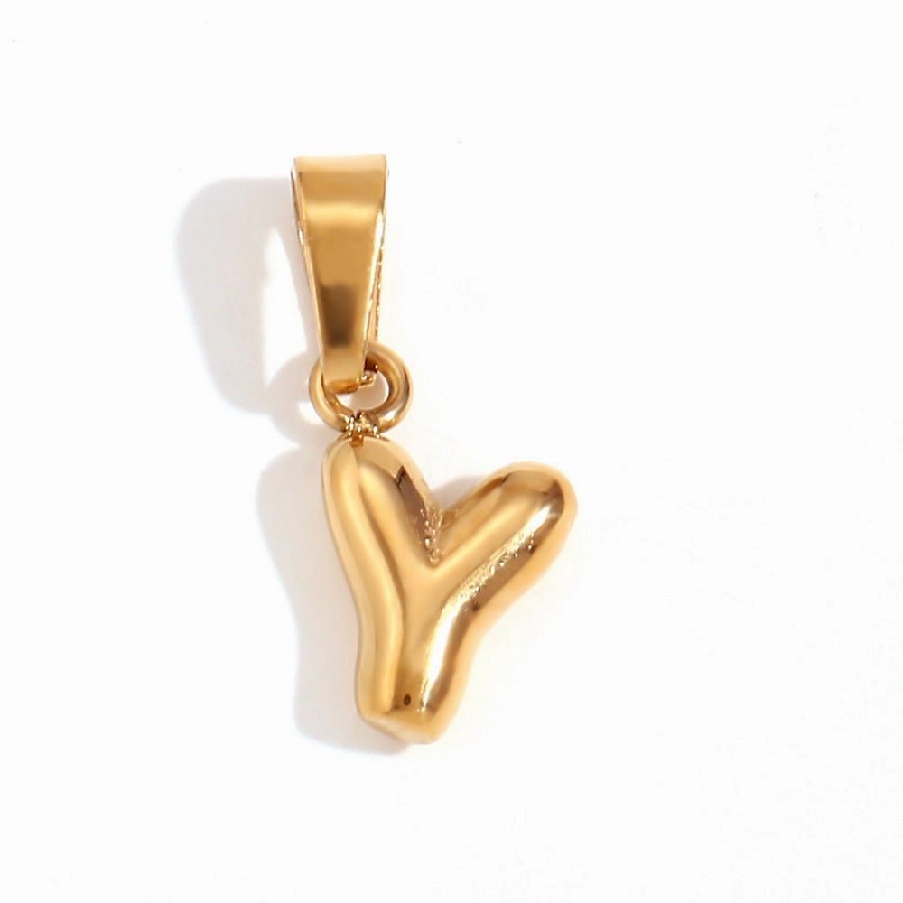 Wholesale Stainless Steel Gold Mini Bubble Letter Pendant