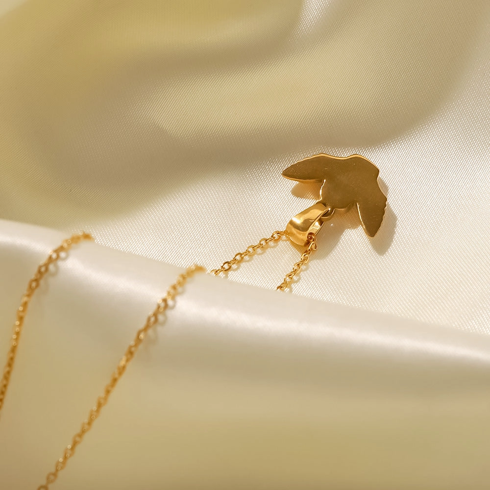 Wholesale Stainless Steel Gold Plated Angel Pendant Necklace