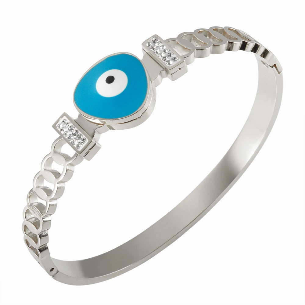 Wholesale Stainless Steel Gold Plated Devil Eye Bracelet