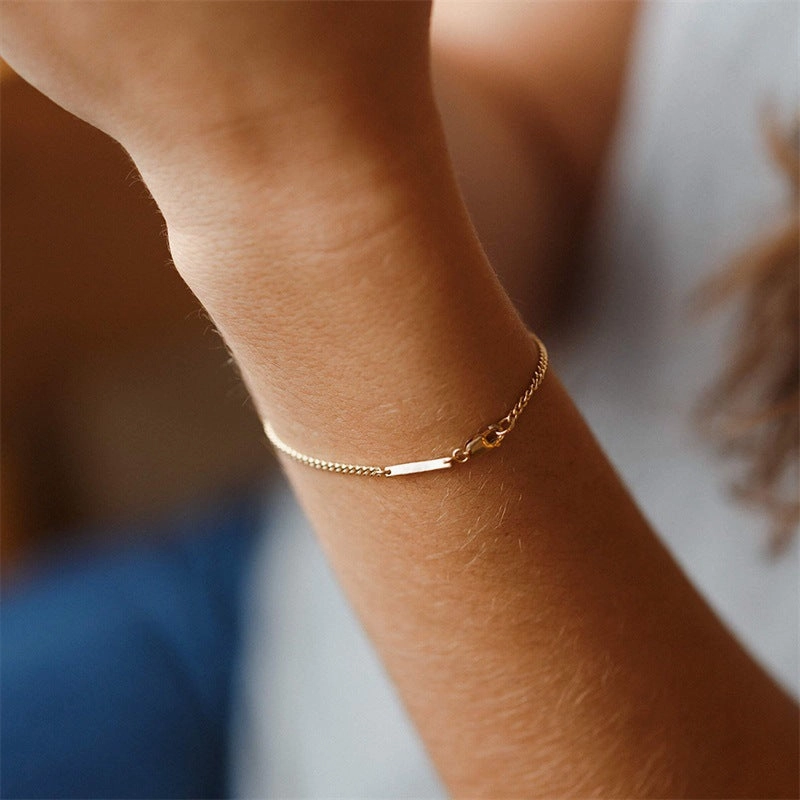 Wholesale Stainless Steel Gold Plated Fashion Cuban Bracelet