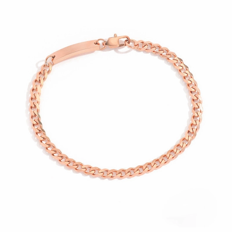 Wholesale Stainless Steel Gold Plated Fashion Cuban Bracelet