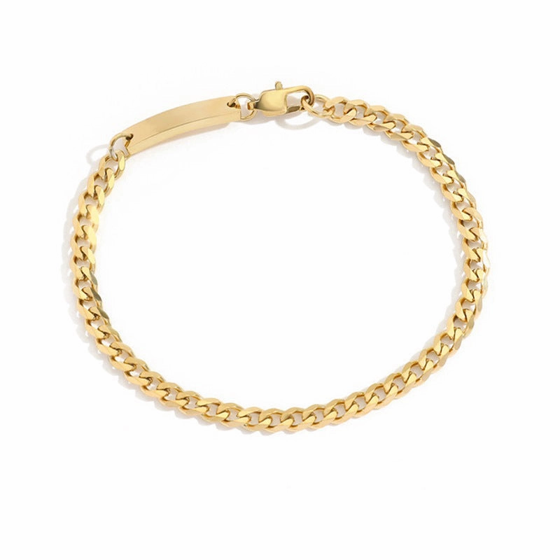 Wholesale Stainless Steel Gold Plated Fashion Cuban Bracelet