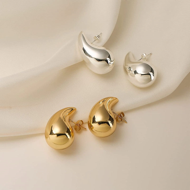 Wholesale Stainless Steel Gold Plated Hollow Drop Earrings