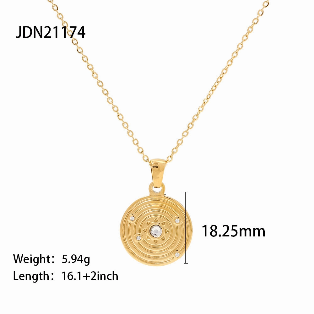 Wholesale Stainless Steel Gold-plated Mother-of-pearl Heart Pendant Necklace
