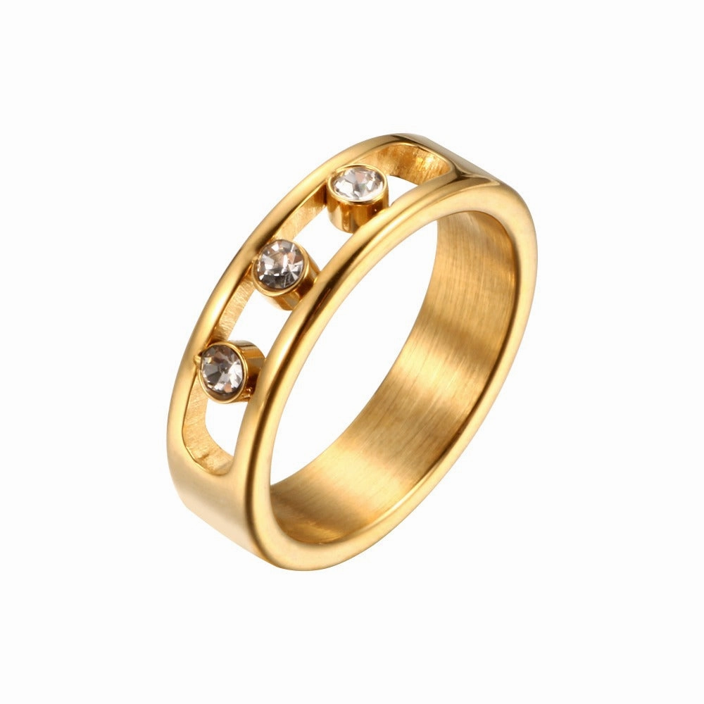 Wholesale Stainless Steel Gold Plated Necklace Ring Bracelet Set