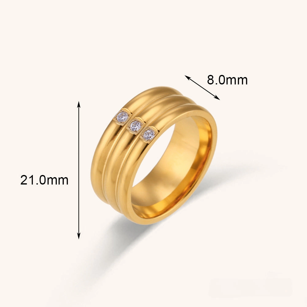 Wholesale Stainless Steel Gold Plated Ring