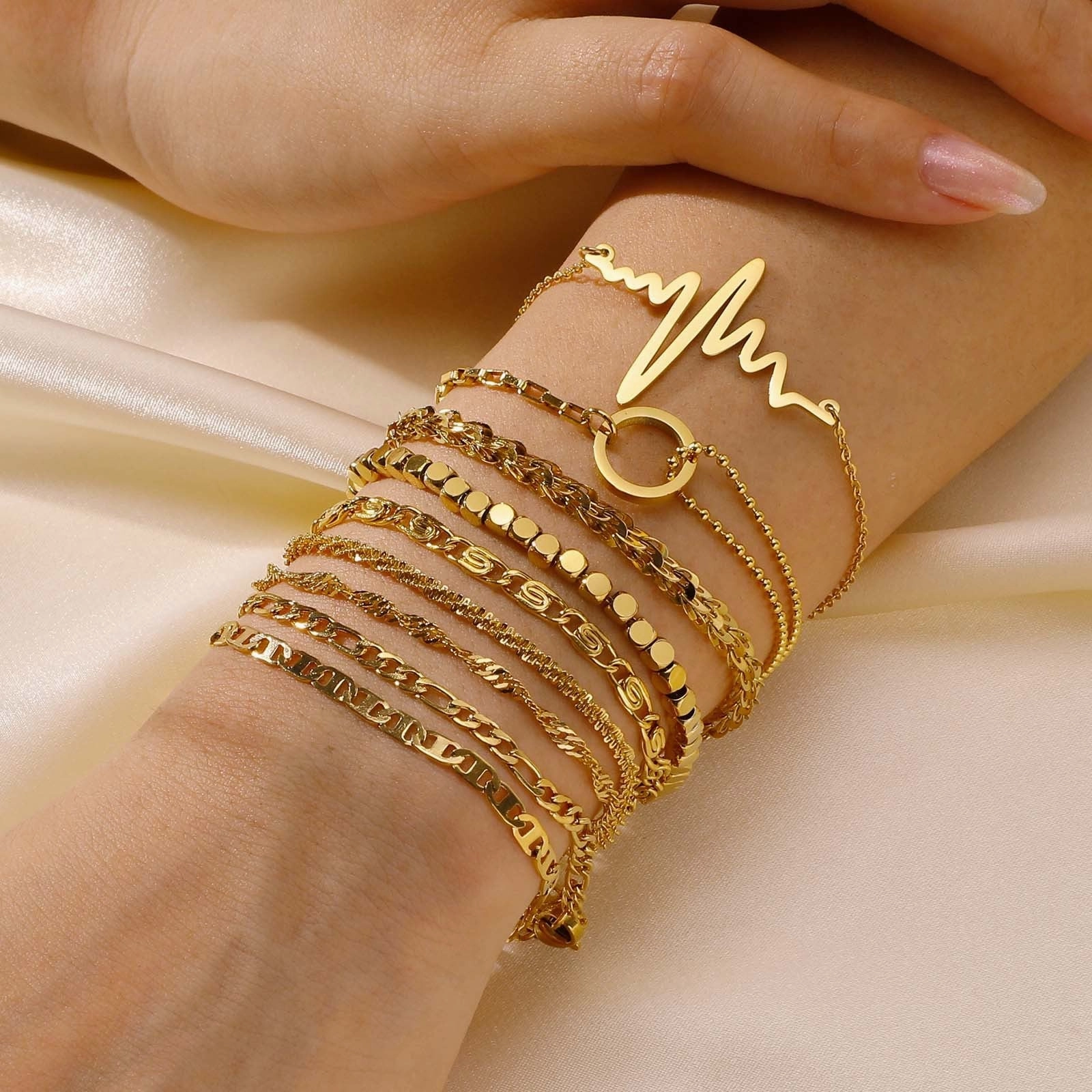 Wholesale Stainless Steel Gold Stacking Bracelet