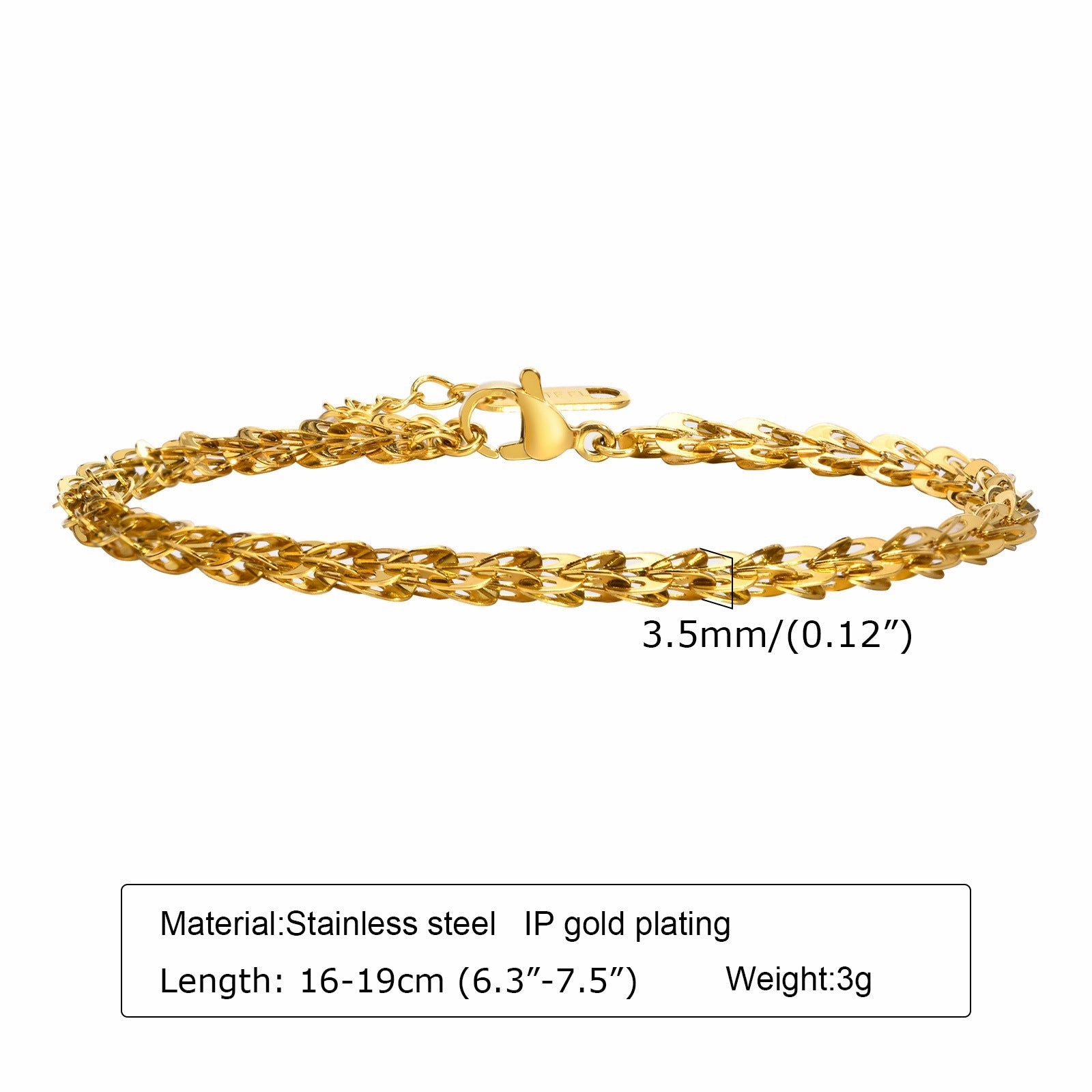 Wholesale Stainless Steel Gold Stacking Bracelet