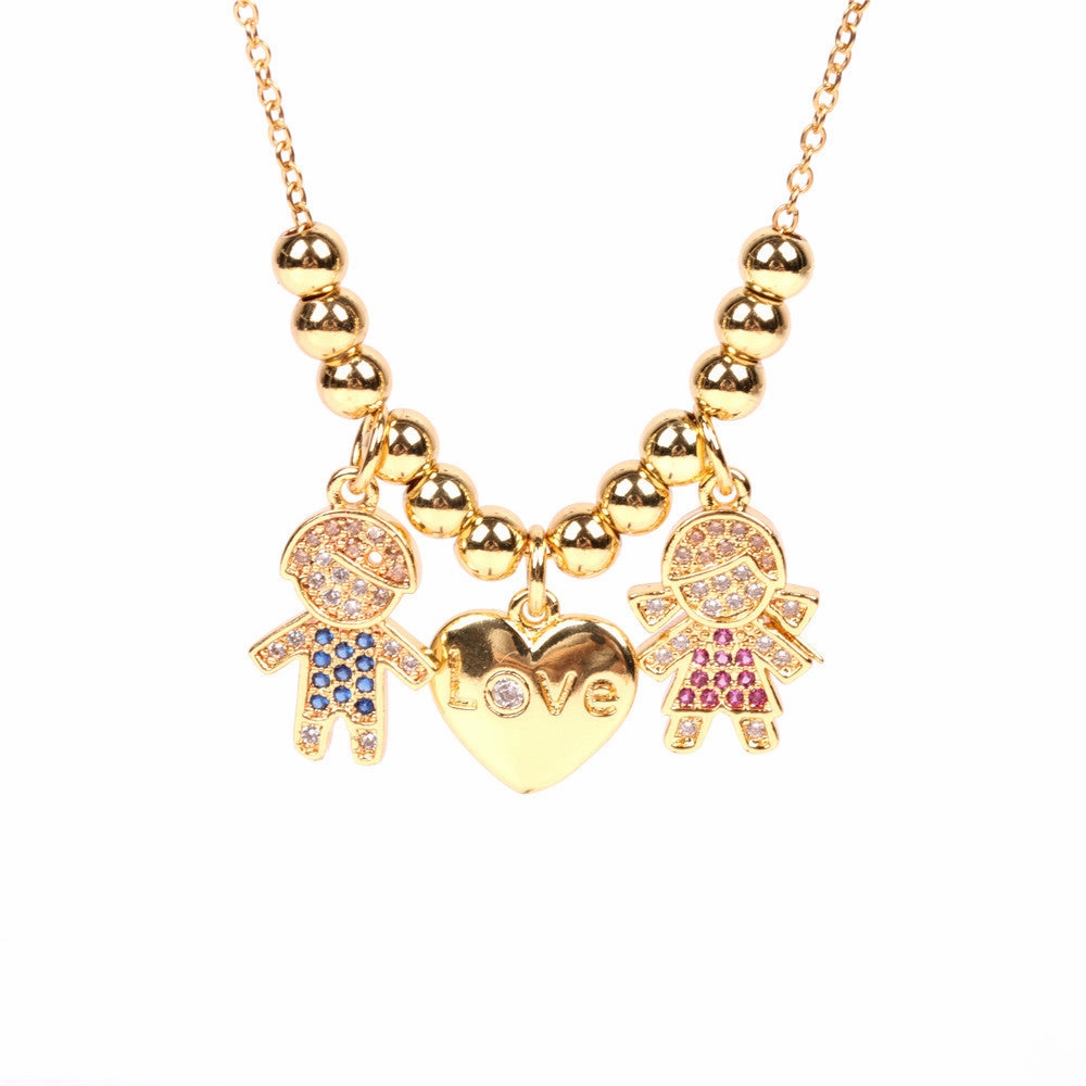 Wholesale Stainless Steel Heart English Alphabet Pendant Creative Necklace