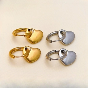 Wholesale Stainless Steel Heart Shape Drop Earrings